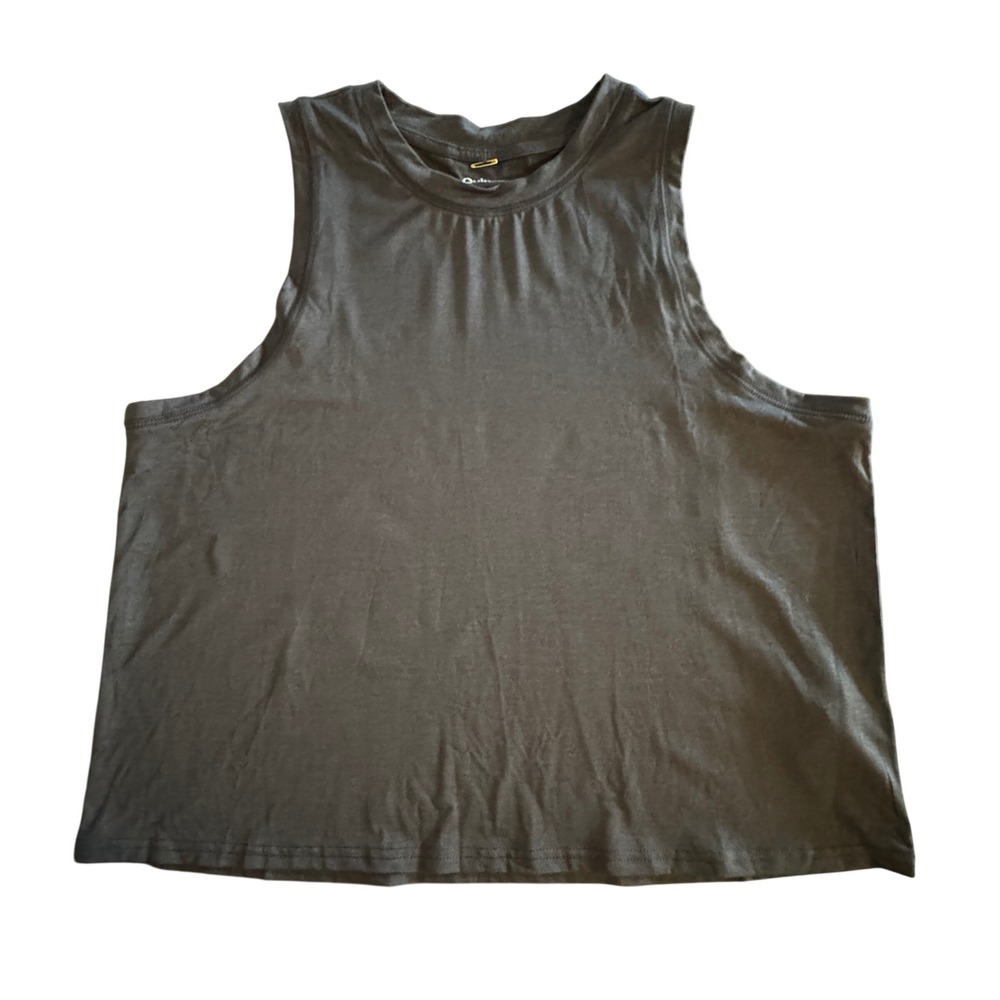 Quince Flowknit Breeze High-Neck Tank L Black Active Athleisure Basic Neutral